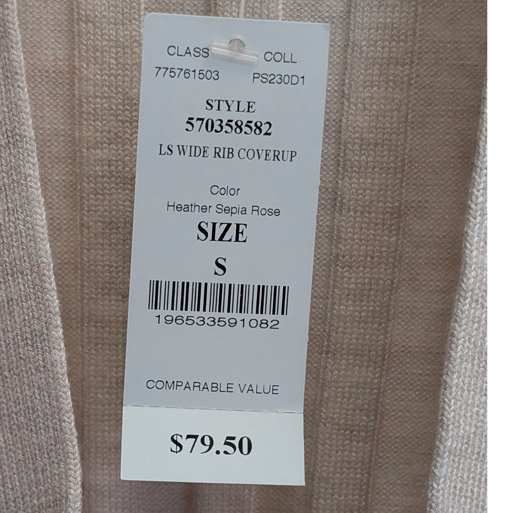 NWT White House Black Market Long Sleeve Belted Cardigan S Heather Sepia Rose - Picture 5 of 9